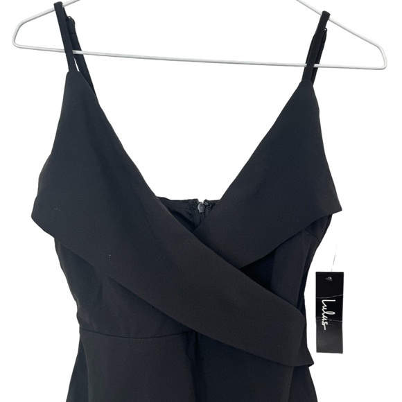 Lulu's Women's Black Dress with Front Crossing Collar - Picture 9 of 10